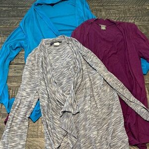 LOT OF 3 SZ S WATERFALL CARDIGANS